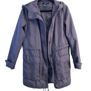 Forever 21 Grey Lightweight Hooded Jacket